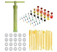 Allazone 56 PCS Polymer Clay Extruder kit, Rotary Clay Extruder with 20 Tips Sugar Extruder Disks, Polymer Clay Cutters, Clay DIY Tool for Clay Modeling Tool