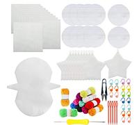 Allazone 57 PCS Mesh Plastic Canvas Sheets Kit Including 24 PCS Plastic Canvas, 12 Color Acrylic Yarn for DIY Crafts Embroidery Cross Stitch, Acrylic Yarn Crafting, Knit and Crochet Projects (Style 3)