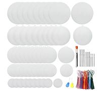 Allazone 58 PCS Mesh Plastic Canvas Sheets 5 Size Round Clear Plastic Canvas for DIY Crafts Embroidery Cross Stitch, Acrylic Yarn Crafting, Knit and Crochet Projects