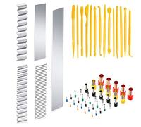 Allazone 59 PCS Polymer Clay Cutters Set, 5 PCS Clay Slicer Blade Clay Cutter Blade, 40 PCS Round Polymer Clay Cutting Slicing Tools with Plastic Scraper Clay DIY Tool for Clay DIY Modelling Slicing