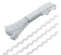 Allazone 5mm Wave Bending Fringe Trim Ribbon 5mm Lace Ribbon Rick Rack Trim for Clothes Dress Sewing, DIY Accessories Wrapping, White