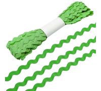 Allazone 5mm Wave Bending Fringe Trim Ribbon 5mm Lace Ribbon Rick Rack Trim for Clothes Dress Sewing, DIY Accessories Wrapping, Light Green