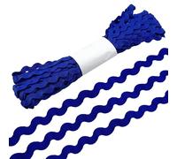 Allazone 5mm Wave Bending Fringe Trim Ribbon 5mm Lace Ribbon Rick Rack Trim for Clothes Dress Sewing, DIY Accessories Wrapping, Black