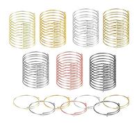 Allazone 70 PCS Expandable Bangle Bracelet, 7 Colors Metal Adjustable Blank Bangle Bracelets, Adjustable Wire Blank Bracelet Expandable Bangle for DIY Jewelry Making