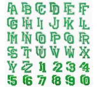 Allazone 72 PCS Sew on Patch, Letters and Numbers Iron on Patches, A-Z and 0 to 9 Embroidered Applique Patches for Craft DIY, Clothing, Hat, Jacket, Backpack (Green)