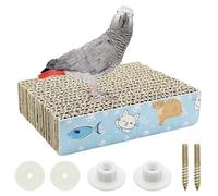 Allazone Bird Perch Stand, Parrot Toys Parrot Chew Toys, Parrot Cardboard Bird Chew Toys Shredder Foraging Toys for Parakeet Parrot, Cockatiel, Conure, Lovebirds, L