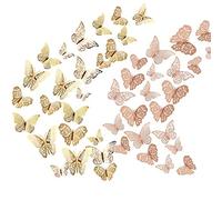 Allazone Butterfly Wall Stickers Wall Decal Decor Art Decorations Sticker Removable Hollow Butterfly 3 Sizes for Room Home Classroom Offices Bedroom Decor, 3 Colors (Style 2)