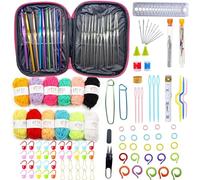 Allazone Crochet Kits for Beginners Adults, Beginners Crochet Kit for Kids & Adults, 122PCS Crochet Set-Professional Knitting Crochet Starter Kit, Knitting Kit with Needles and Case (Style A)
