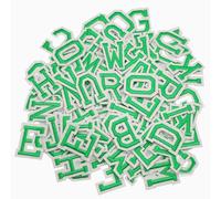 Allazone Iron on Letters, Alphabet Embroidered Patch A-Z Sew on Patch, Embroidered Applique Patches for Craft DIY, Clothing, Hat, Jacket, Backpack (Green)