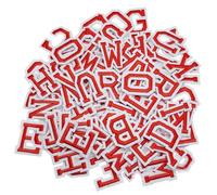 Allazone Iron on Letters, Alphabet Embroidered Patch A-Z Sew on Patch, Embroidered Applique Patches for Craft DIY, Clothing, Hat, Jacket, Backpack (Red)