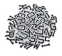 Allazone Iron on Letters, Alphabet Embroidered Patch A-Z Sew on Patch, Embroidered Applique Patches for Craft DIY, Clothing, Hat, Jacket, Backpack (Black)