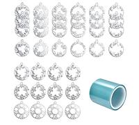 Allazone Mixed Flower Cat Open Bezels, 36 PCS for Resin Casting, Necklaces & Earrings Making Supplies