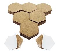 Allazone Self-Adhesive Mini Cork Tiles Mat for Coasters, Hexagon Cork Backing Sheets (120 PCS)