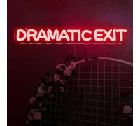 Allball Dramatic Exit Neon Sign,USB Powered LED Neon Light Office Theater Decor, for Game Room Movie Theate Dramatic Room Decoration in a Creative Studio(15.7 * 2.3 in)