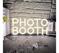 Allball Photo Booth Neon Signs for Wall Decor, Dimmable LED Photo Studio Neon Light Open Sign, for Photography Bedroom Wedding Engagement Birthday Party Reception Gifts(11.8 * 5.9 In)