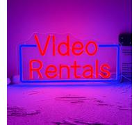 Allball Video Rentals Neon Sign, Movie Night LED Neon Light USB Powered Dimmable, for Home Cinema Basement Bar Gaming Room Private Cinema Movie Theme Birthday Gifts(15.7 * 7.8 In)