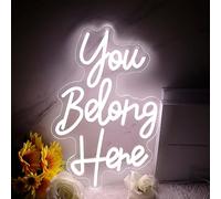 Allball You Belong Here Neon Signs for Wall Decor, Motivational Neon Sign Inspirational Quote Neon Light LED Classroom Decor, for Bedroom Salon Bar Home Wall Decor Classroom Decor Party(16.1 *10.6In)