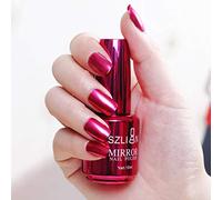 Allbestaye 18ml Polish Mirror Nail Polish, Varnishes Metallic Mirror Glitter Nail 16 Colors