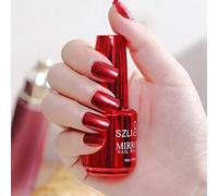 Allbestaye 18ml Polish Mirror Nail Polish, Varnishes Metallic Mirror Glitter Nail 16 Colors