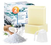 Allbestaye Mite Soap with Sea Salt & Goats Milk, Face & Body Wash Bar, 200g