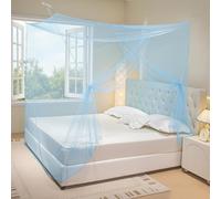 Allbestaye Mosquito Net for Bed, Rectangular Fine Mesh Mosquito Canopy with Single Opening, Lightweight Easy-Install for Bedroom Dorms Camping Travel