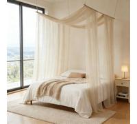 Allbestaye Sheer Canopy Bed Curtains 2 Panels Set, 30" W x 196" L Voile Drapes for Four Poster & House Beds, Polyester Tulle Canopy Scarf for Bedroom Wedding Home Decor