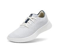 Allbirds Women's Wool Runner Go, Breathable Merino Wool Sneakers, Light Grey, True Navy (Blizzard Sole), 5.5 UK