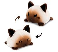 AllBlue Flip Plush Toy - Soft Cuddly Toy with Changeable Mood - Double-Sided Design to Reverse - Reversible Plushie - Easy Flip with 2 Emotions in Love & Evil (Siam)