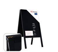 ALLboards Waterproof Pavement Sign with Varnished Black Frame 118x61cm, Sidewalk Advertising Board Chalkboard A-Frame with Chain Double Sides for Shop Pub Restaurant