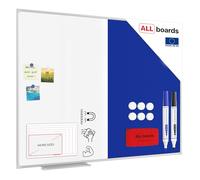 ALLboards 2 in 1 Whiteboard & Felt Board with Aluminium Frame - 120x90cm, Magnetic & Pin Board