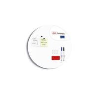 ALLboards 30 cm Diameter Round Magnetic Panel in White - Frameless White Board