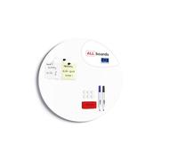 ALLboards 40 cm Diameter Round Magnetic Panel in White - Frameless White Board