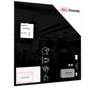 Allboards 50X50Cm Black Magnetic Glass Board- Frameless Glass Board, Tempered Glass Suitable For Neodymium Magnets