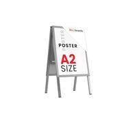 ALLboards A2 Double-Sided Snap Frame Advertisement Stand with Silver Aluminium Frame