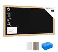 ALLboards Black Chalkboard with Natural Wooden Frame 90x60cm, Large Chalk Board, Blackboard