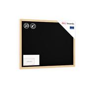 ALLboards Black Chalkboard with Natural Wooden Frame 90x60cm, Large Chalk Board, Blackboard