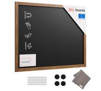ALLboards Black Magnetic Chalkboard with Varnished Wooden Frame 100x80cm, Magnetic Chalkboard Chalk