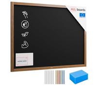 ALLboards Chalkboard with Varnished Wooden Frame 120x90cm, Chalk Writing Board, Blackboard