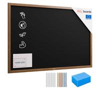 ALLboards Chalkboard with Varnished Wooden Frame 150x100cm, Large Chalk Board, Blackboard