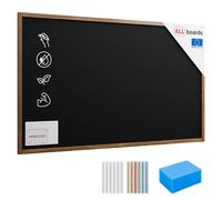 ALLboards Chalkboard with Varnished Wooden Frame 200x120cm, Large Chalk Board, Blackboard
