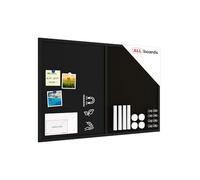 ALLboards Combination Board 2 in 1 Chalkboard & Cork Board with 90x60cm Black Cork and Black Chalkboard Combii Board with Varnished Black Frame