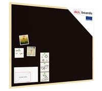 ALLboards Cork Board Black Cork with Wooden Frame 100x80cm, Corkboard Bulletin Board Notice Board