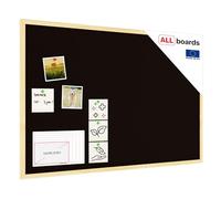 ALLboards Cork Board Black Grey Cork with Wooden Frame 90x60cm, Corkboard Bulletin Board Notice Board