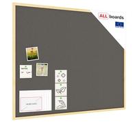 ALLboards Cork Board Grey Cork with Wooden Frame 100x80cm, Corkboard Bulletin Board Notice Board