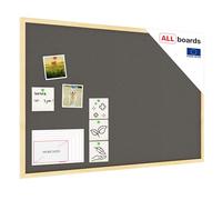 ALLboards Cork Board Grey Cork with Wooden Frame 90x60cm, Corkboard Bulletin Board Notice Board