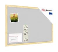 ALLboards Cork Board Light Grey Cork with Wooden Frame 60x40cm, Corkboard Bulletin Board Notice Board
