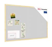 ALLboards Cork Board Light Grey Cork with Wooden Frame 90x60cm, Corkboard Bulletin Board Notice Board