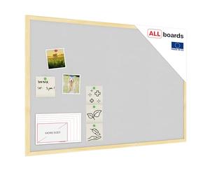 ALLboards Cork Board Light Grey Cork with Wooden Frame 90x60cm, Corkboard Bulletin Board Notice Board