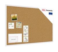 ALLboards Cork Board with Wooden Natural White Frame 90x60cm, Corkboard Bulletin Board Notice Board