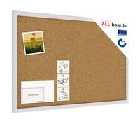 ALLboards Cork Board with Wooden Silver Frame 60x40cm, Notice Board